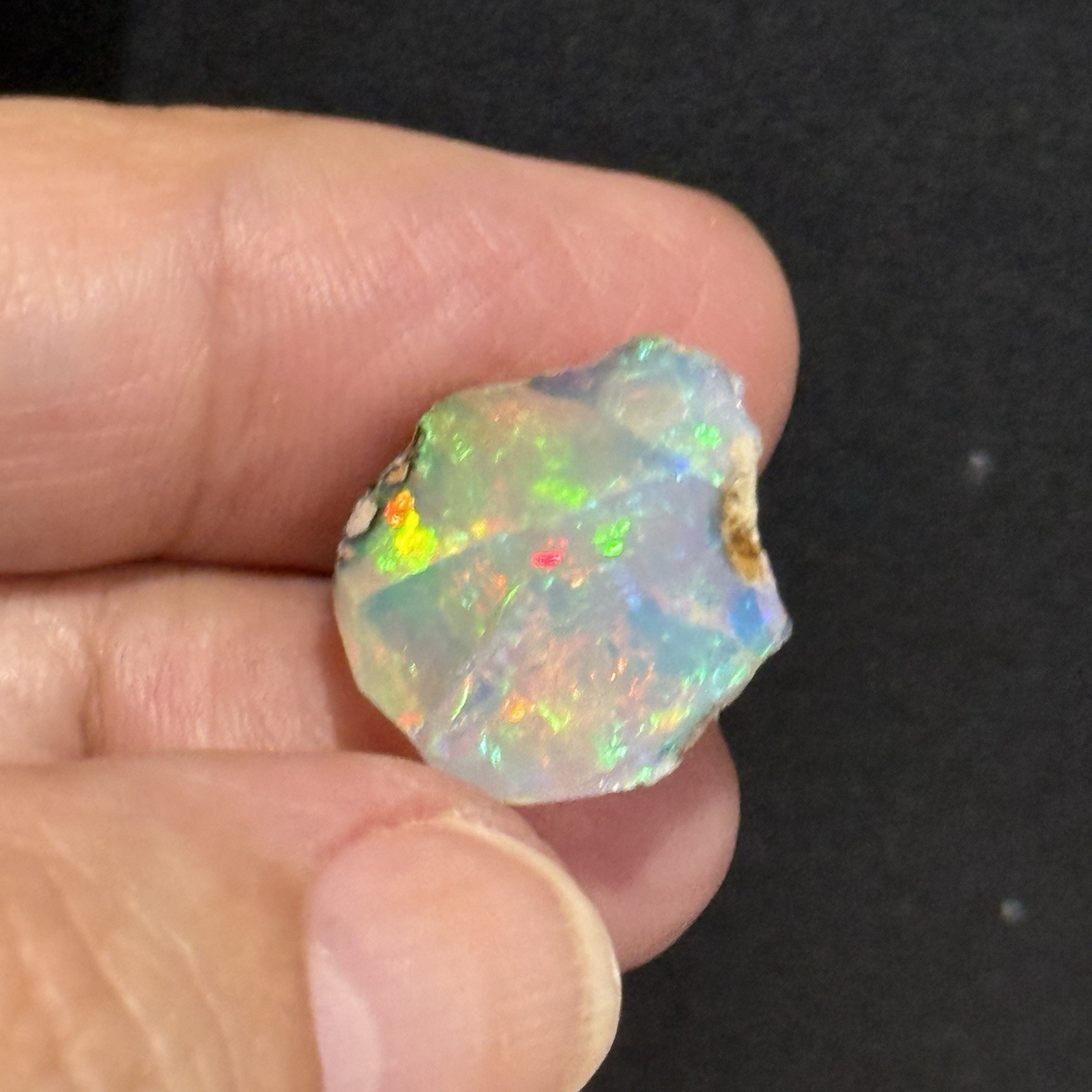10.95ct 16.3×15.2mm Colorful Ethiopian Welo Opal Rough Rock Gem Wire Wrapping