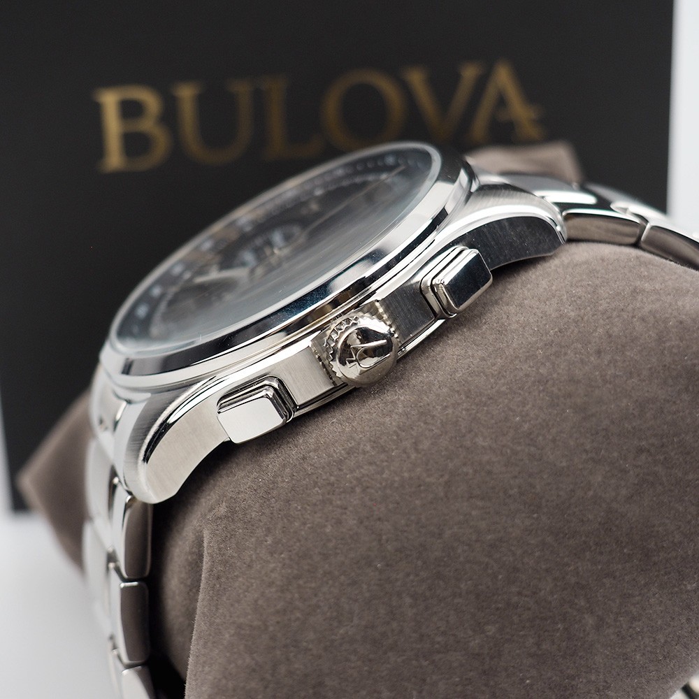 Bulova Wilton Classic Black Dial Stainless Steel Men’s Quartz Watch 96B288