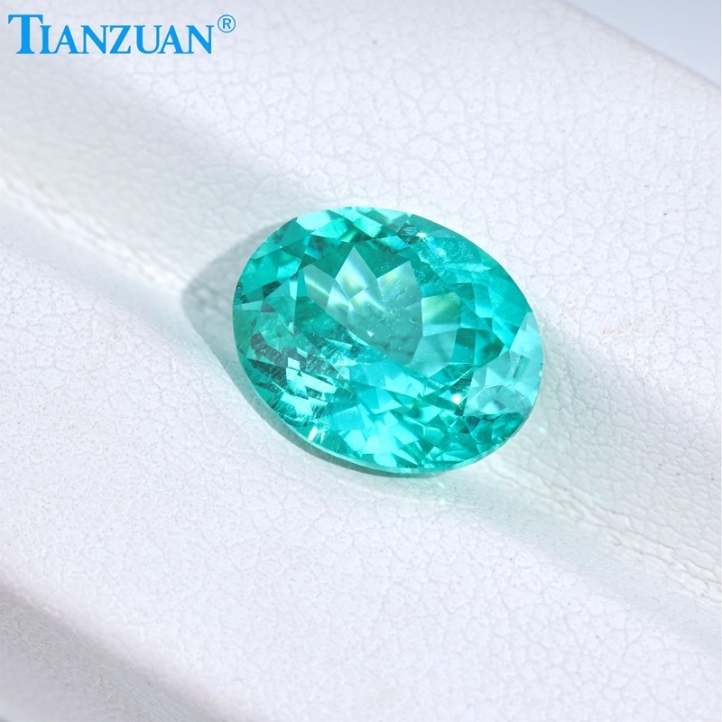 Synthetic YAG Oval Shape Neon Paraiba Color with inclusions loose Gemstones