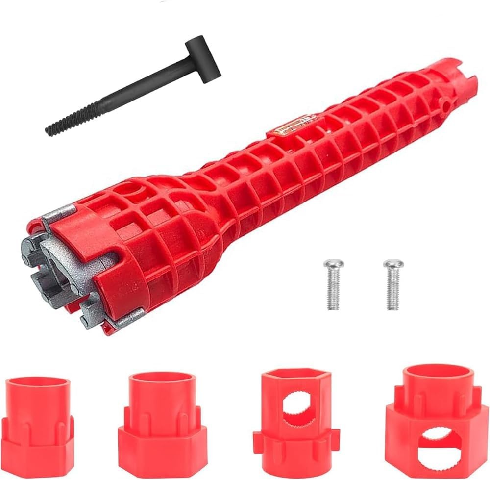 14 in 1 Faucet and Sink Installer Tool, Multifunctional Wrench, Red