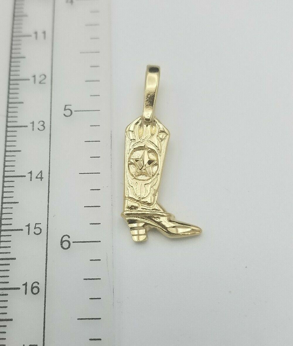14KT GOLD EP COWBOY WESTERN BOOT CHARM AND 16,18,20,24 OR 30″ ROPE CHAIN – 2185