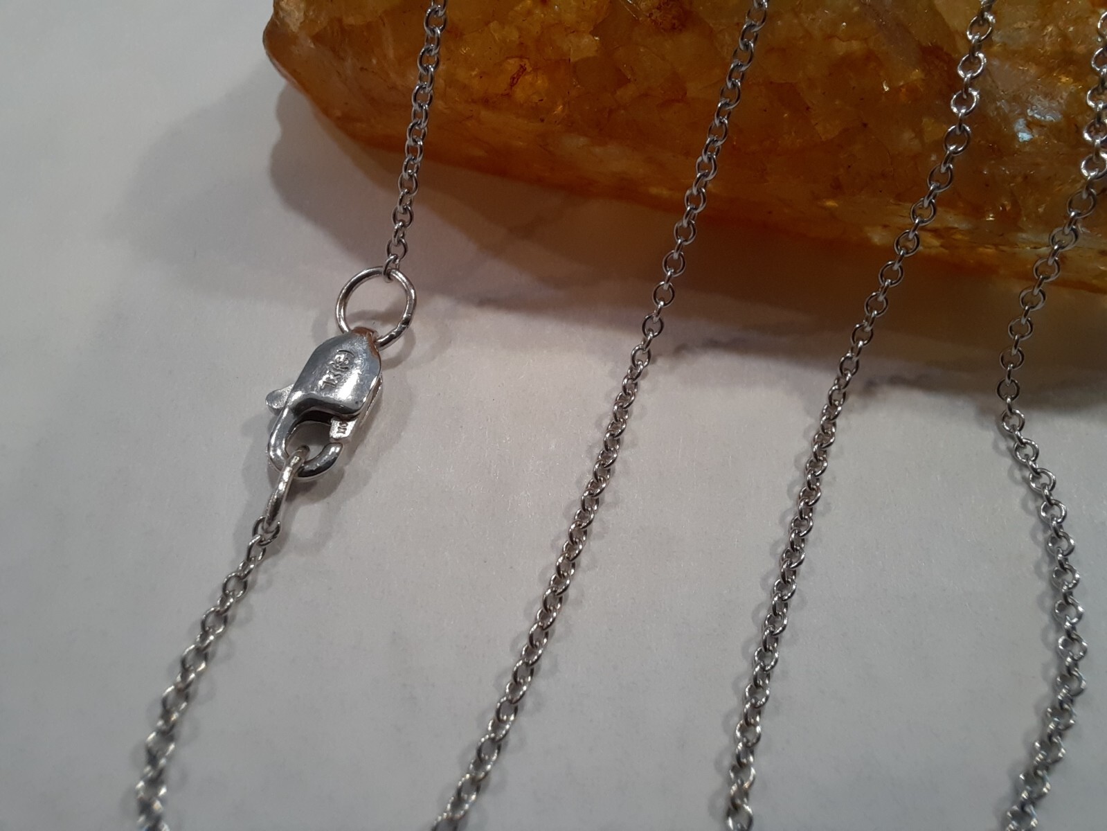 17.75″ 14K White Gold 1.0mm Rolo Chain Necklace – 1.660 grams