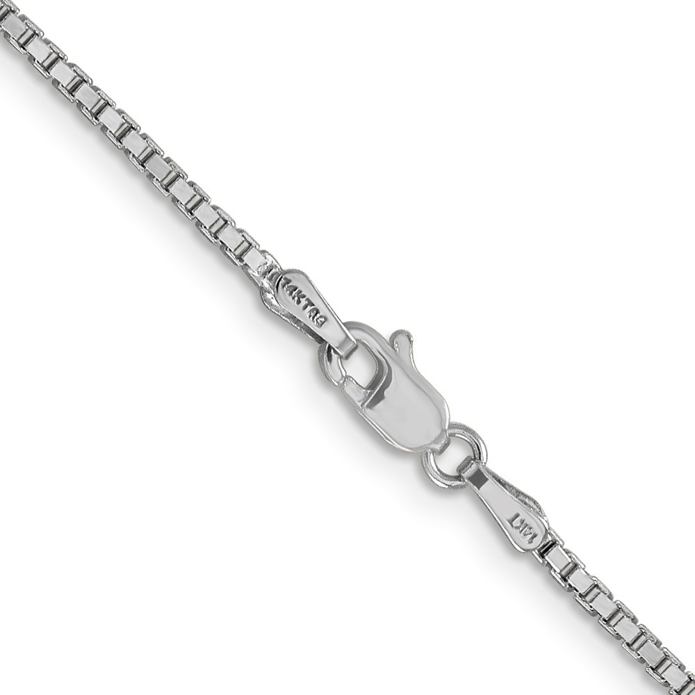14K White Gold 1.5mm Box with Lobster Clasp Chain Necklace 30″ 10.23gm