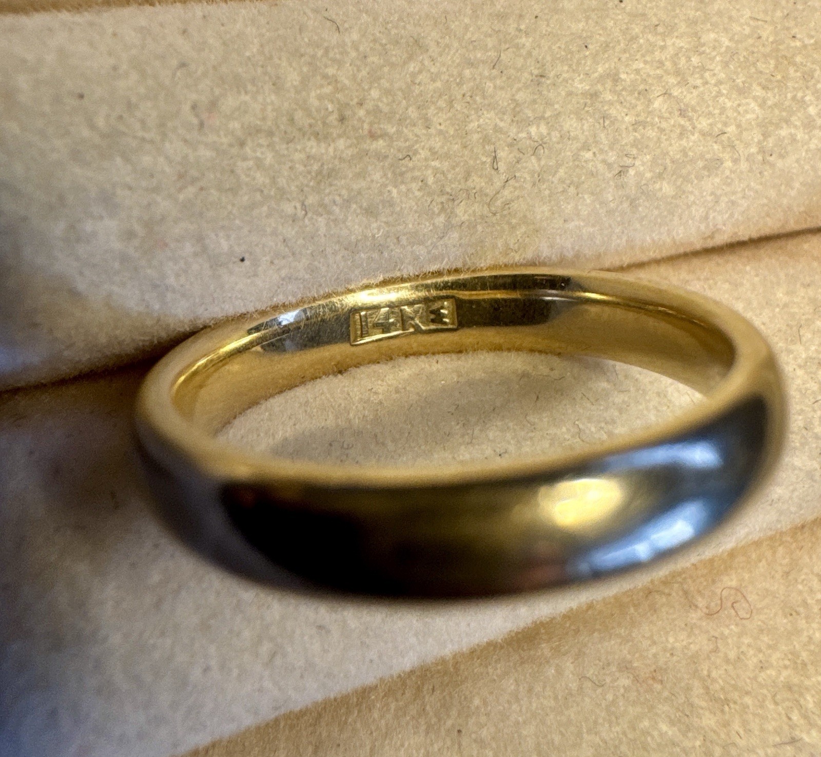14K Yellow Gold Vintage JR Woods ArtCarved Wedding Band Ring 3.5mm Thick 3.7g