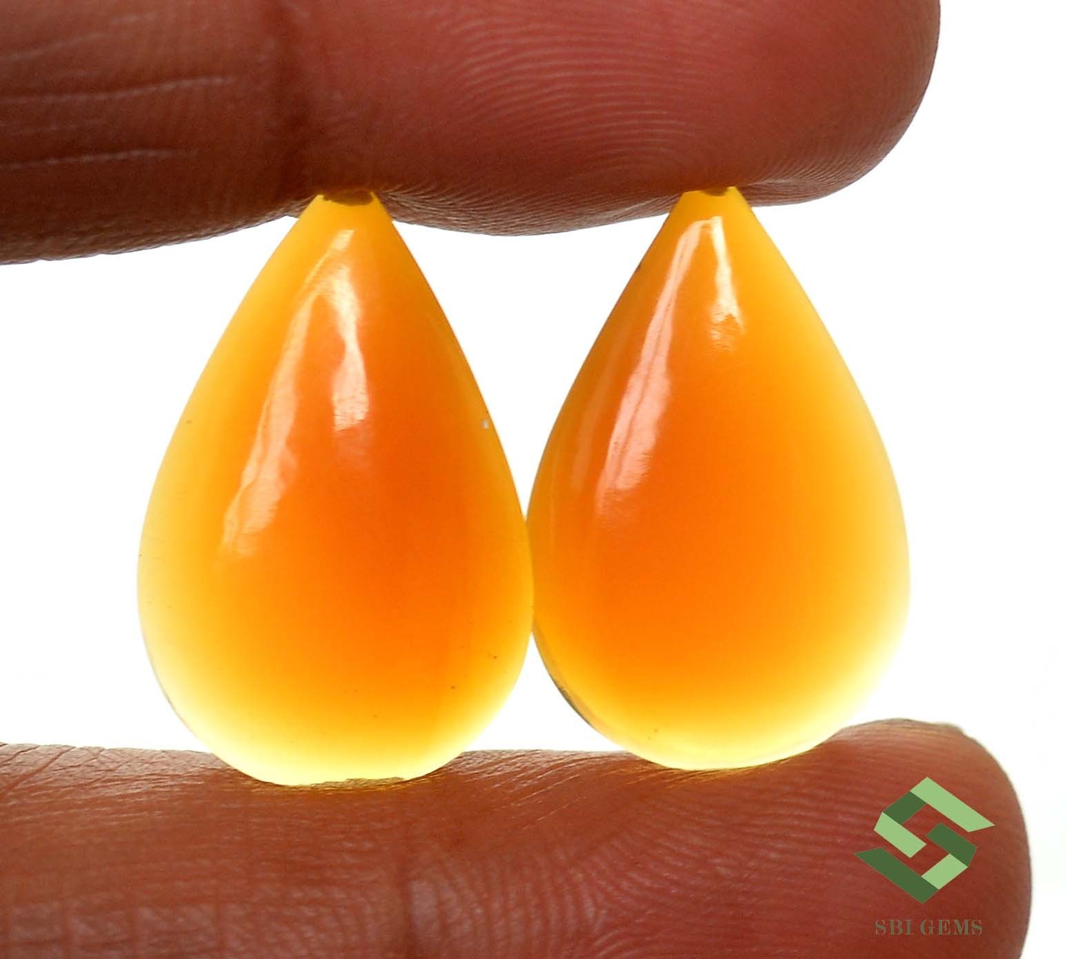 24×15 mm Natural Ethiopian Opal Pear Cabochon Pair 11.09 CTS Loose Gemstones