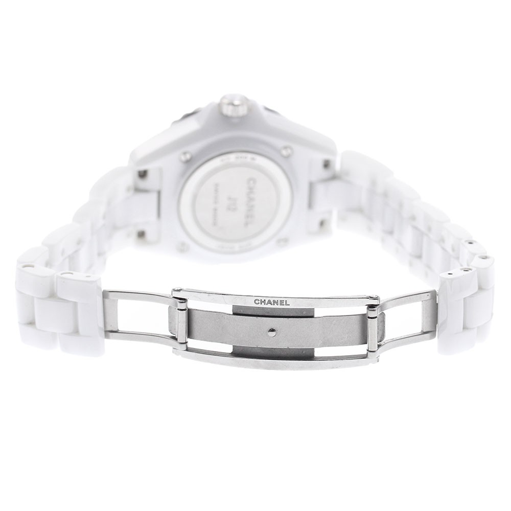 CHANEL J12 H5703 White ceramic 12P diamond white Dial Quartz Ladies Watch_966459