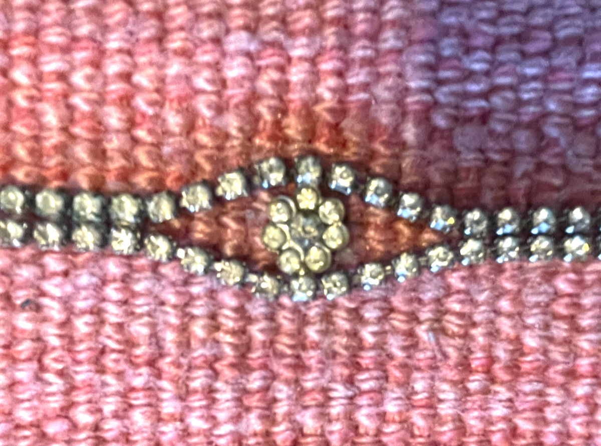 vintage Rhinestone Bracelet From The Mid 20Th Century, Silvertone, Center flower