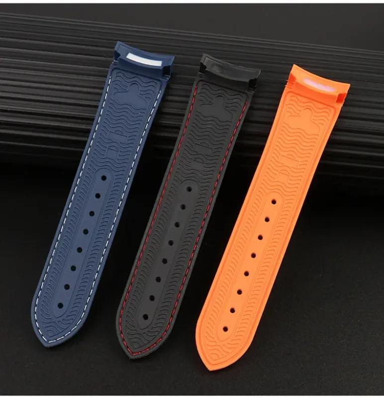 20mm 22mm Silicone Watch Band For Omega 300 SEAMASTER 600 PLANET OCEAN Seiko SKX