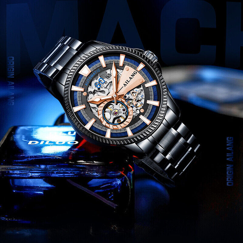 AILANG Brand Men Watch Hollow Automatic Mechanical Wristwatch Waterproof