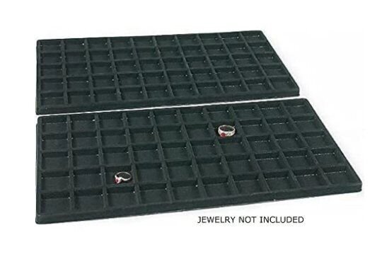 Novel Box 2-Pack 50 Slot Pendant Jewelry Showcase Display Tray Inserts