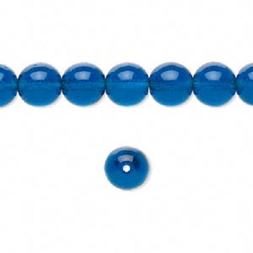 Czech Druk 8mm Dark Aqua 30 Beads