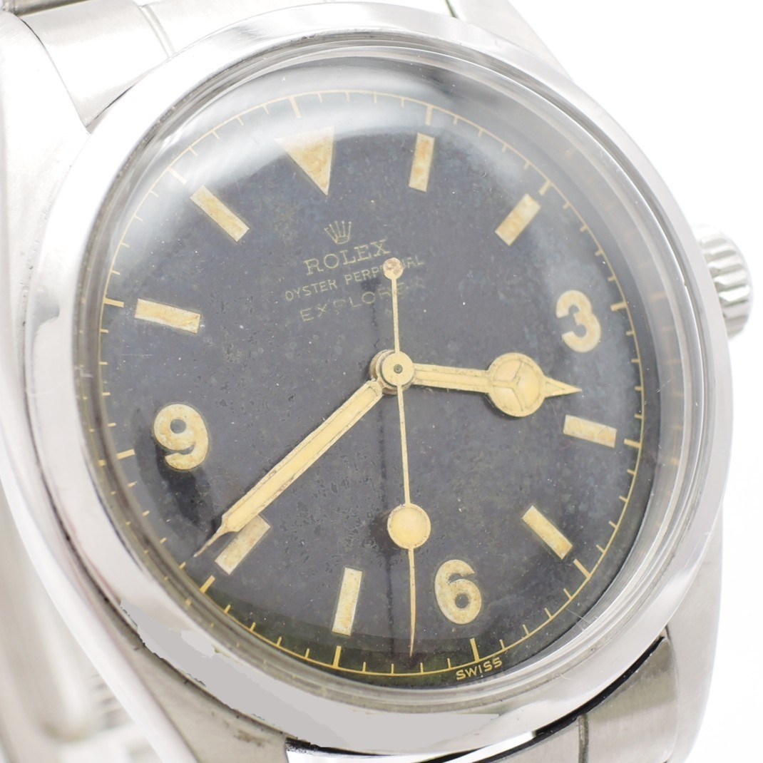 ROLEX ExplorerⅠ 36mm Black Dial 6150 17.5cm AT SS Watch Working C007967