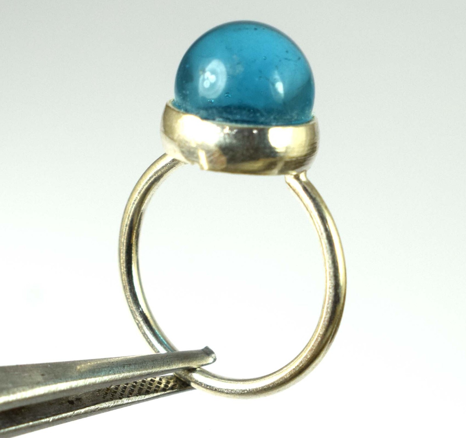 23.10 Ct/11 mm Brazilian Blue Topaz Gemstone Ball Ring Classic Collection
