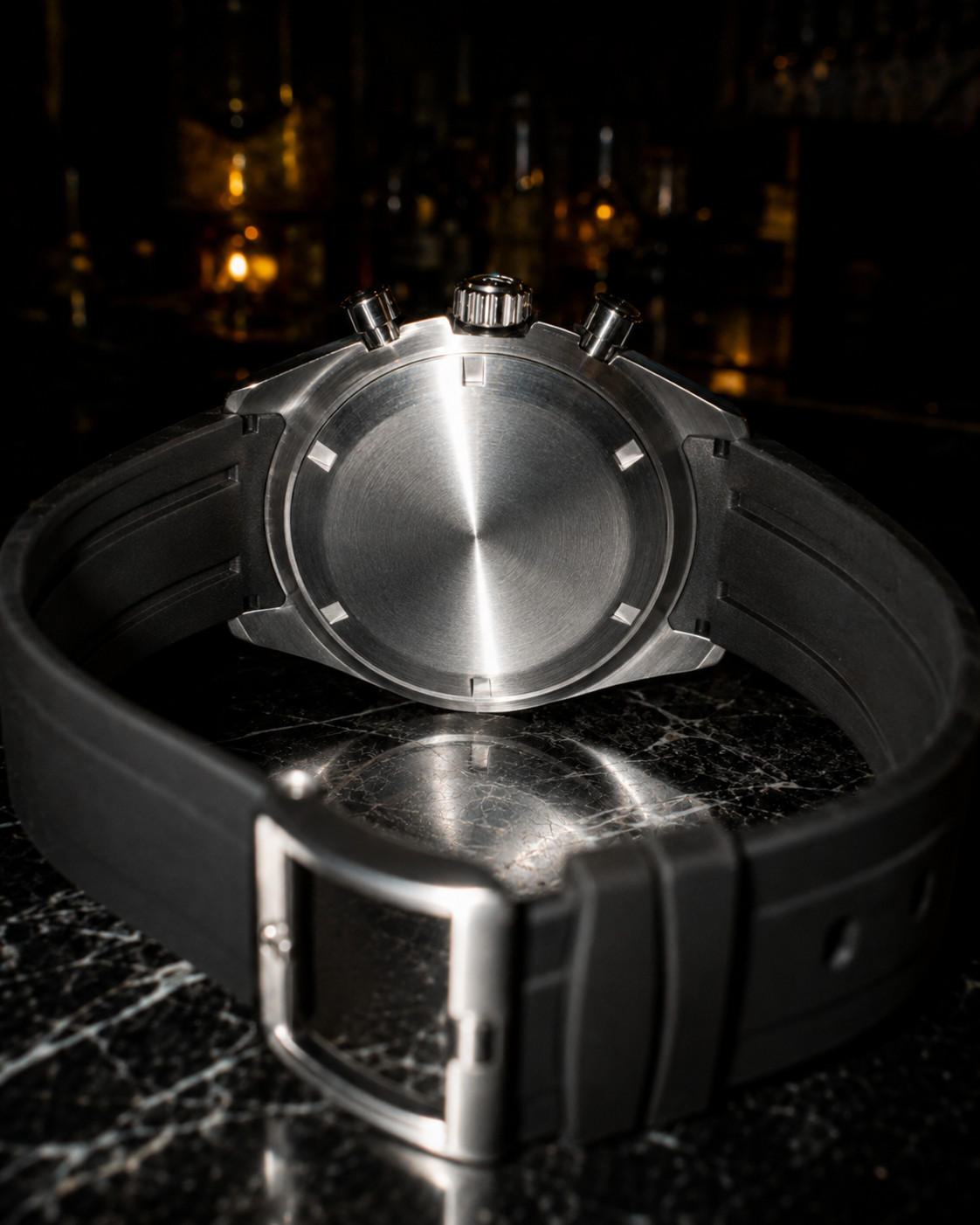 Élan Noir Chronograph Watch VK63 Gray & Black Sapphire Crystal Steel 40mm