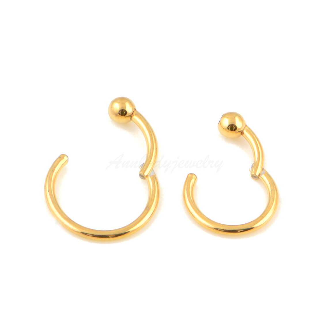 16G 8mm 10mm Hinged Ball Closure Segment Captive Bead Ring Nose Hoop Septum Ring