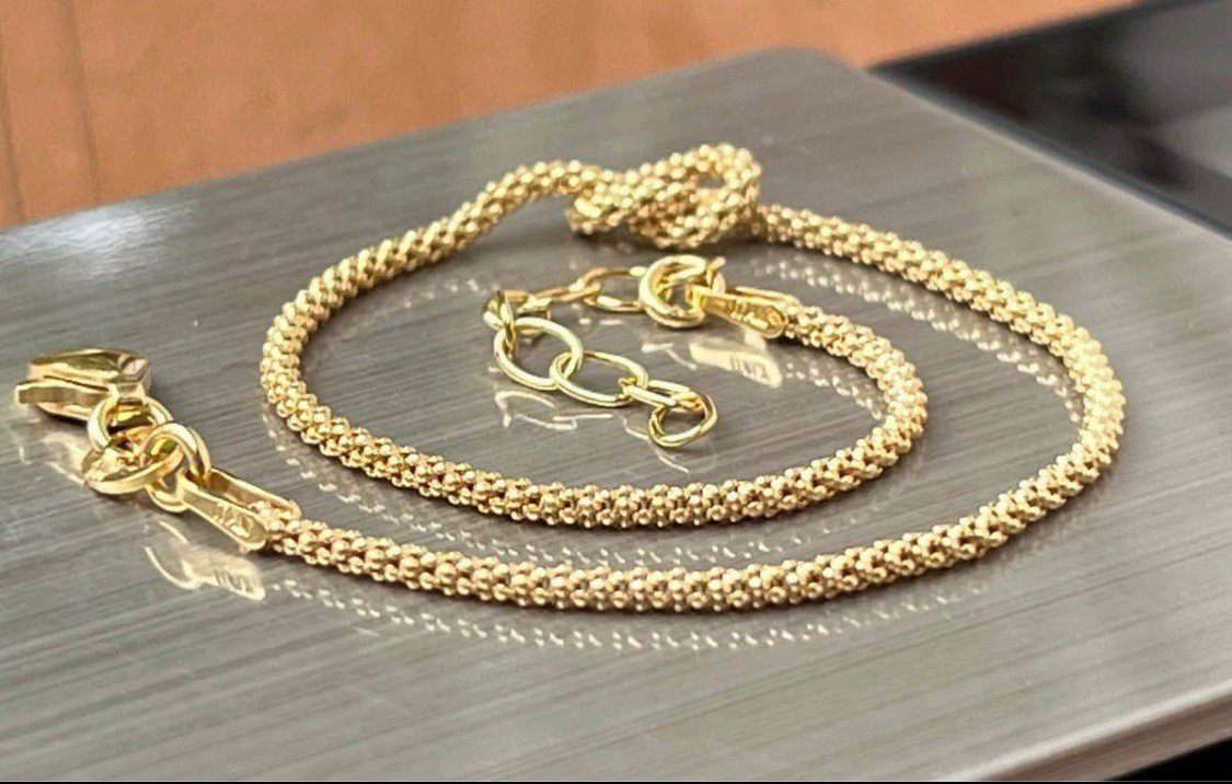 925 🇮🇹🪢 7” – 8.25” Vermeil Italian Knot Gold on Sterling Silver Bracelet