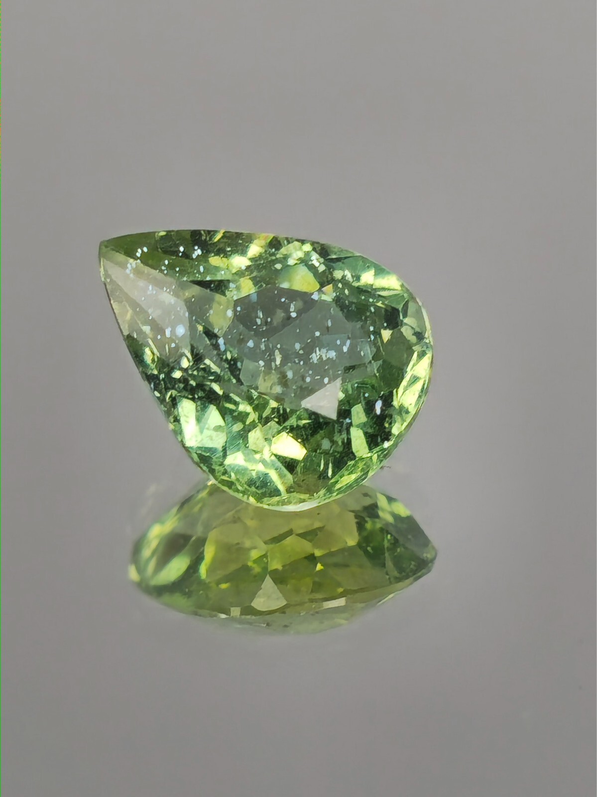 2.35 Carat Apatite Gemstone Unheated Pear Cut Beautiful Cloud Inclushions ✨️