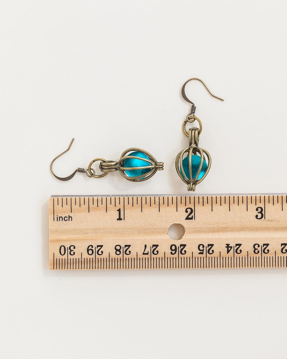 Antique Brass Dangle Earrings with Recycled Mason Jar Glass – Unique Jewelry
