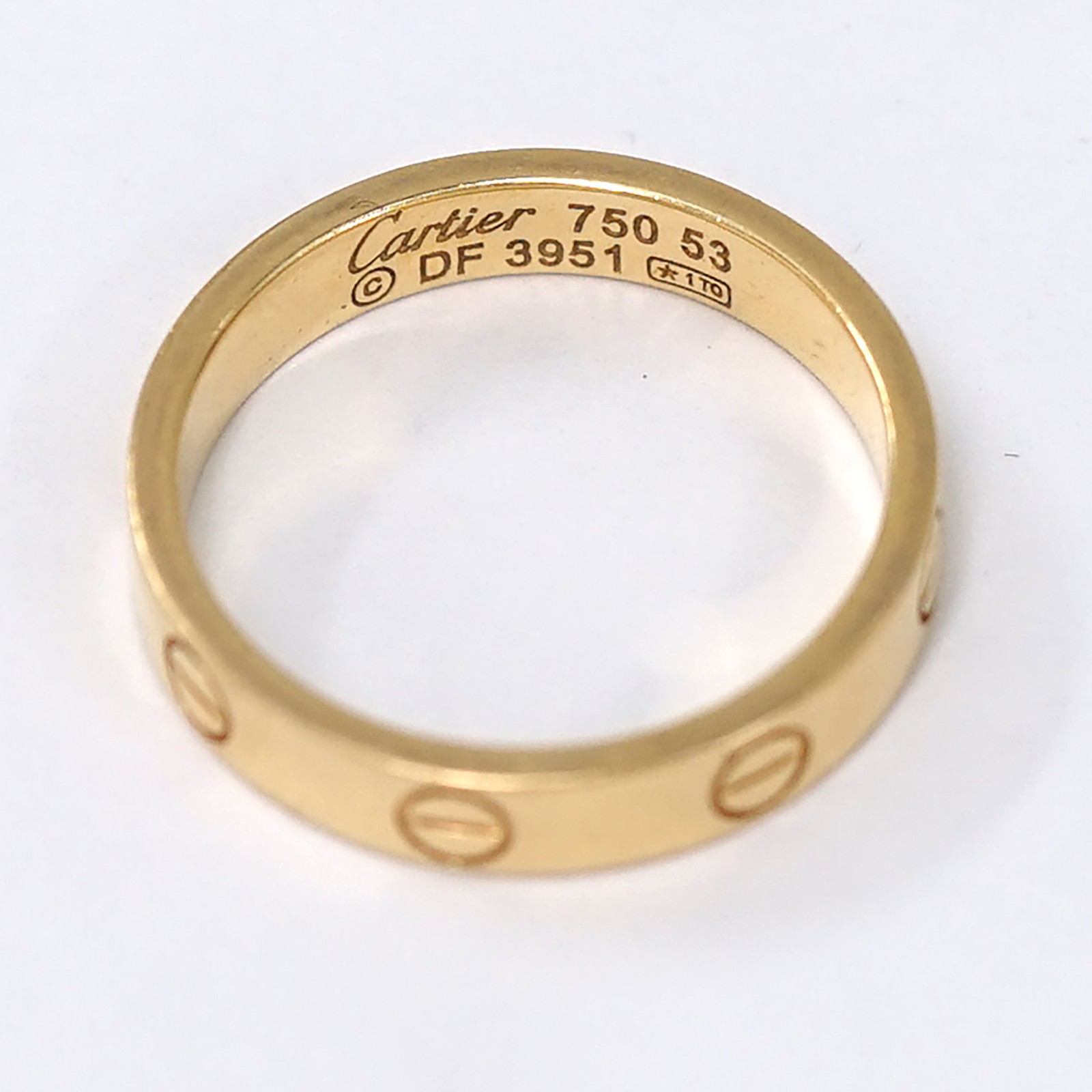 Cartier Love Ring size US6.25 EU53 18k Yellow Gold 750 Auth #0302