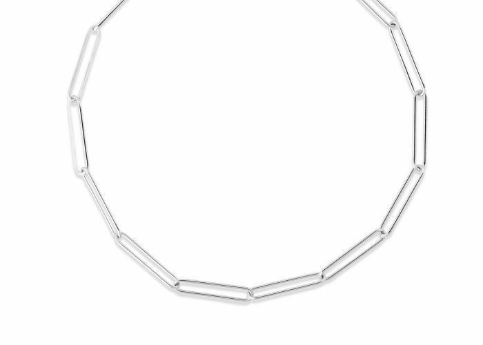 14k Solid White Gold PAPERCLIP Link Chain Necklace 20 Inch 3 grams 2MM