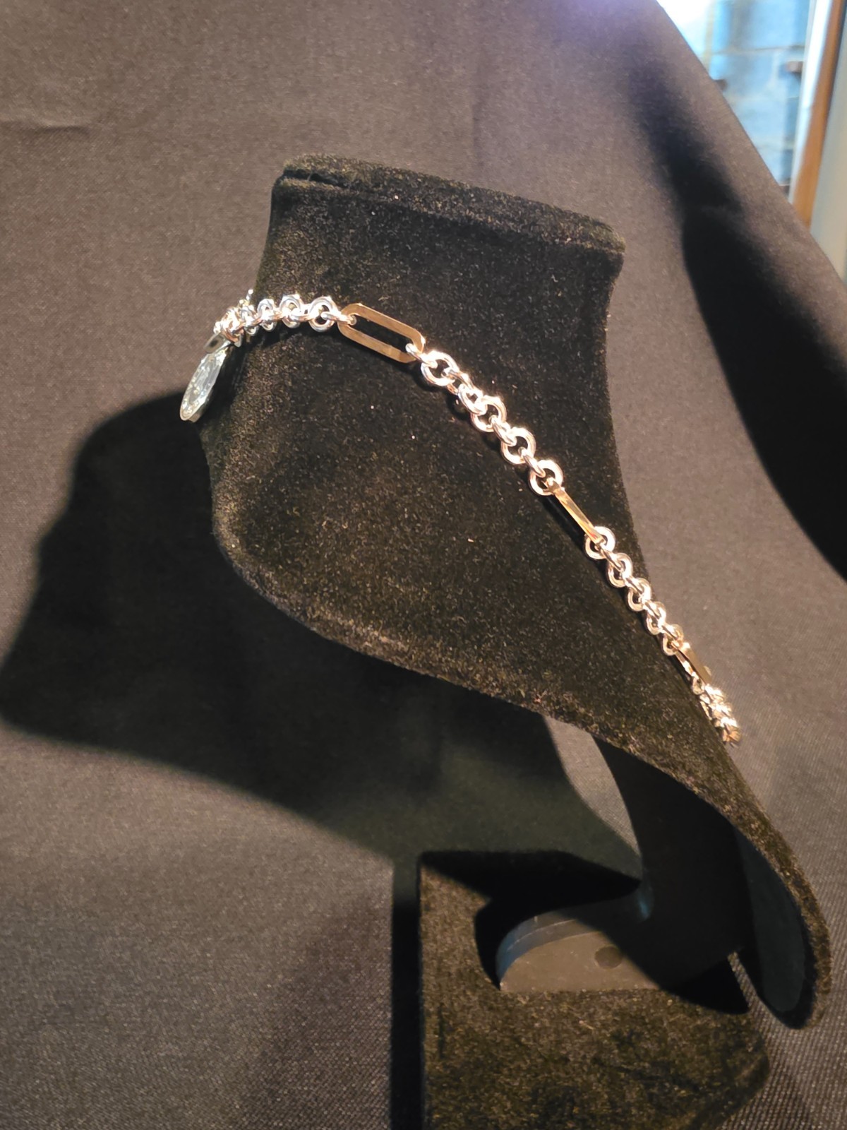 Lauren Ralph Lauren LRL Two Tone Paperclip Link Chain Necklace Silver Gold 17″