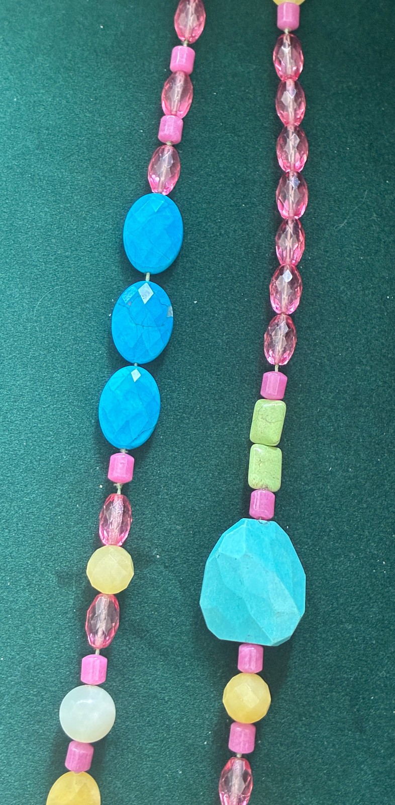 ONE OF A KIND, JUST SPECTACULAR COLOR, Semi Precious Stone Necklace 30″ HEALING