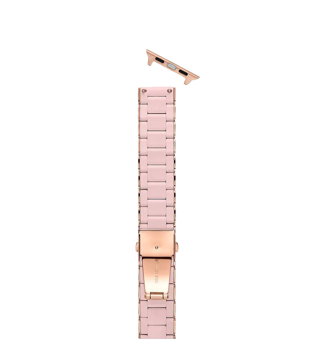 Michele 38/40mm 42/44mm Pink Silicone-Wrapped Apple Watch Bracelet MS20AS0001