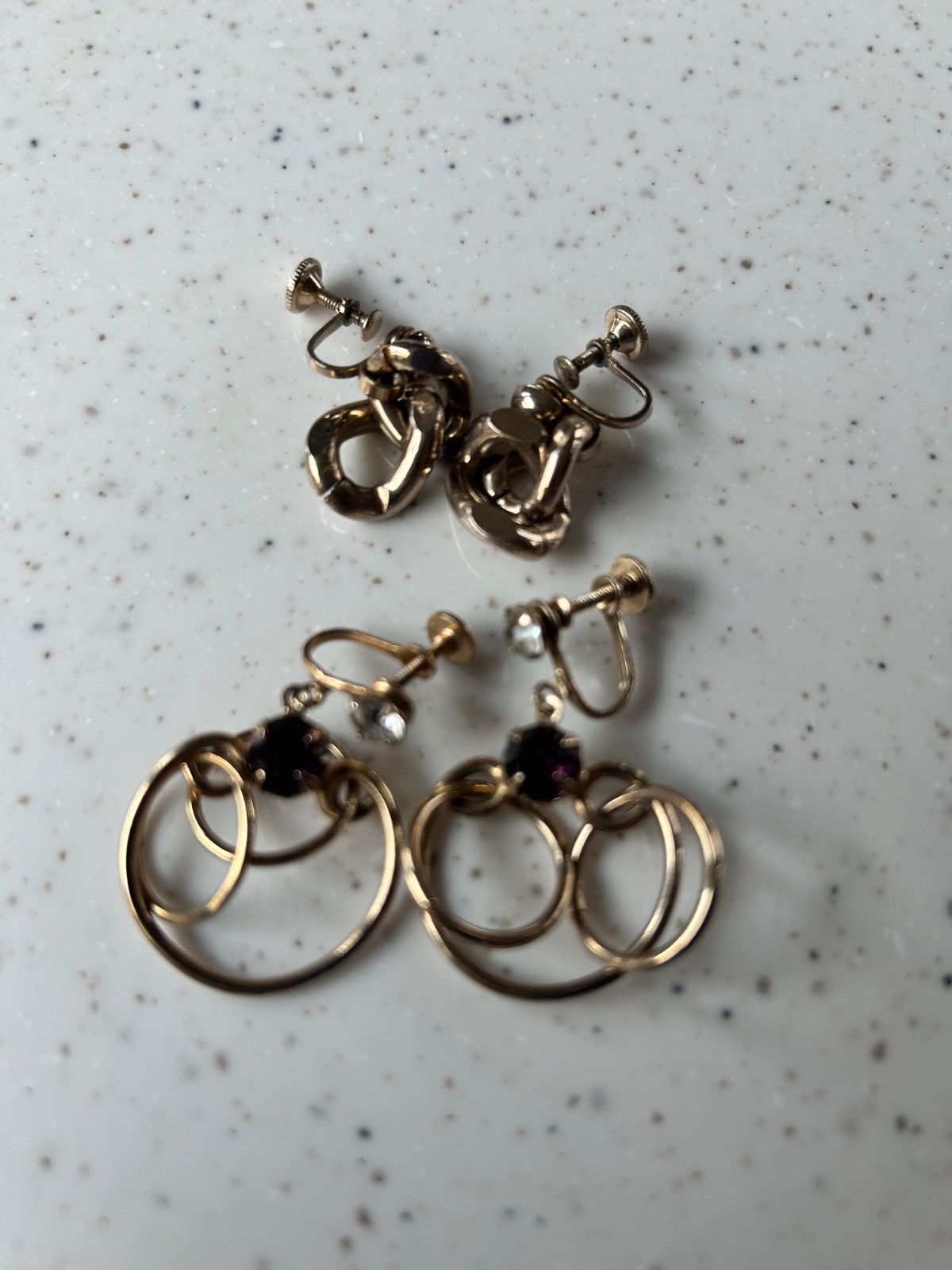 2 pairs of vintage screw back earrings