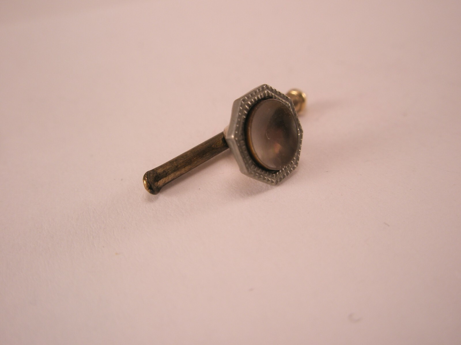 SINGLE (1) 5/16″ Octagon MOP Larter & Sons RGP Vintage Formal Tux Prom Stud c108