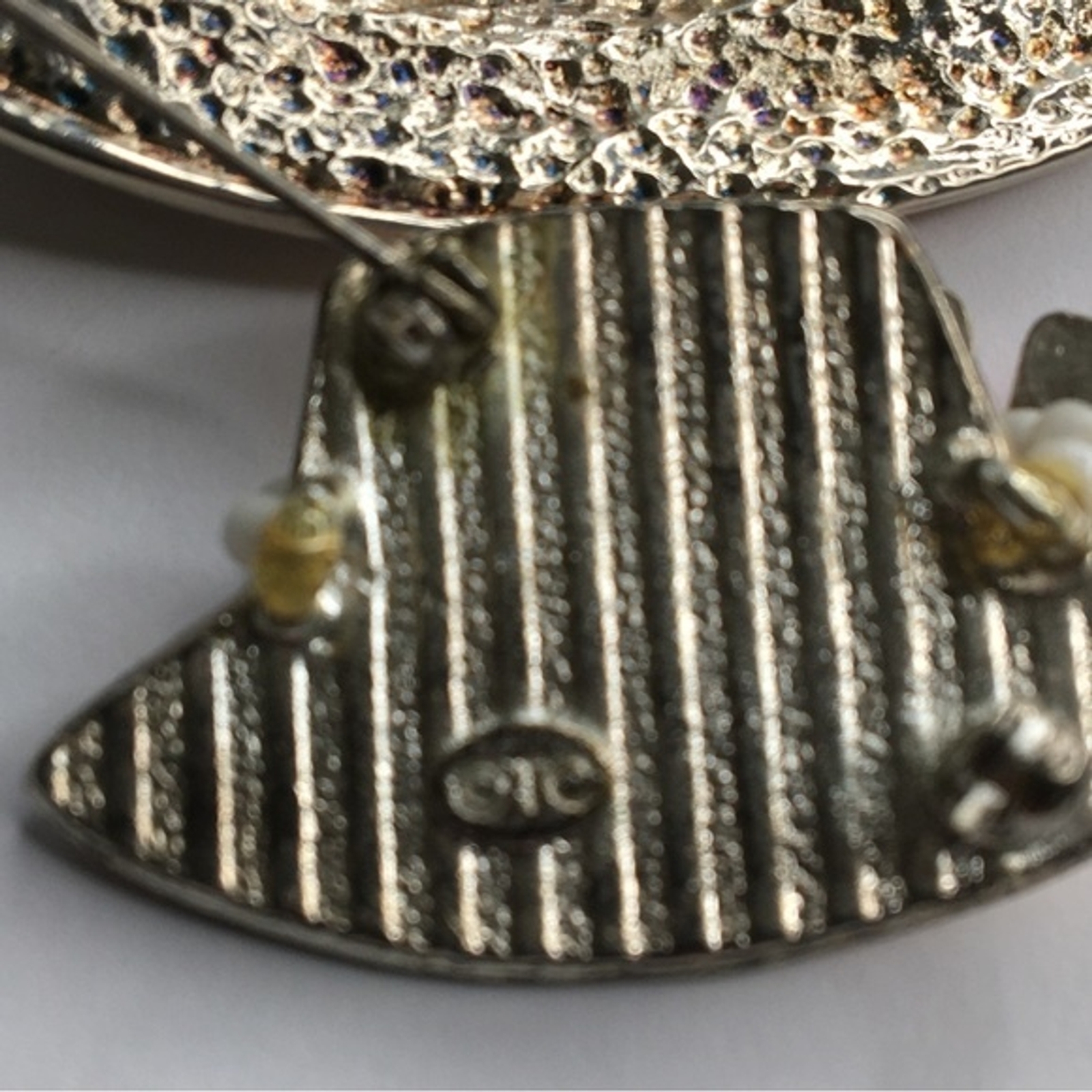 Vitg Tana Two Tone Hat Flower Floral Enamel Brooch Pin Lot Whimsy Grannycore