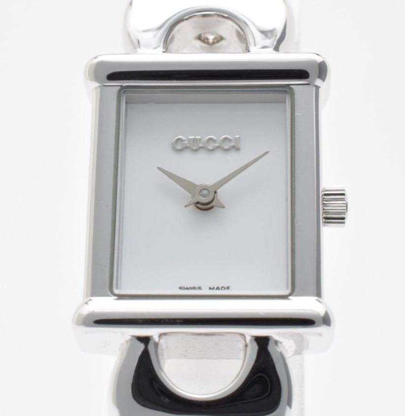 Vintage [NEAR MINT] Gucci 1800L Silver White Dial 18mm Quartz Women Watch JAPAN