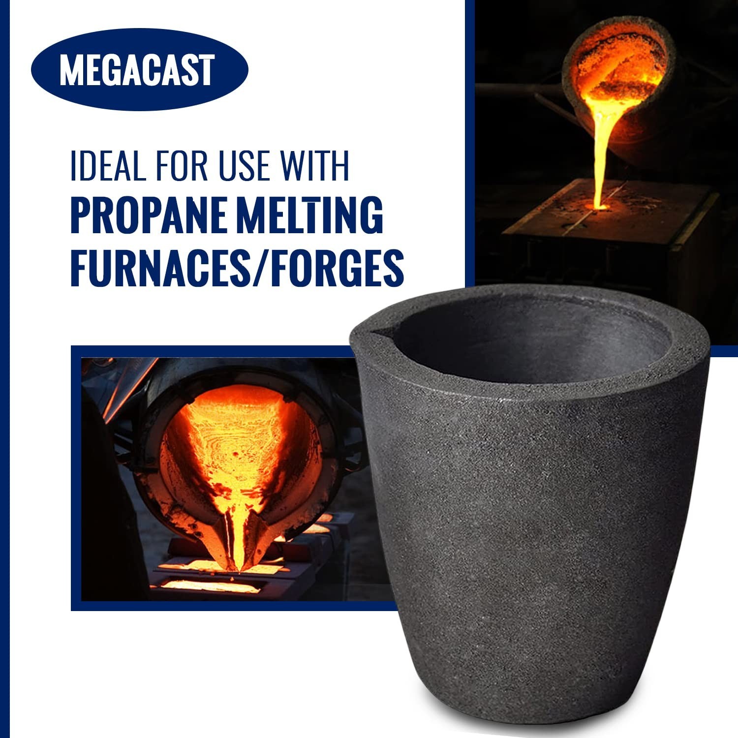 8KG Graphite Crucibles for Melting & Casting – Foundry Clay Furnace Torch for Go