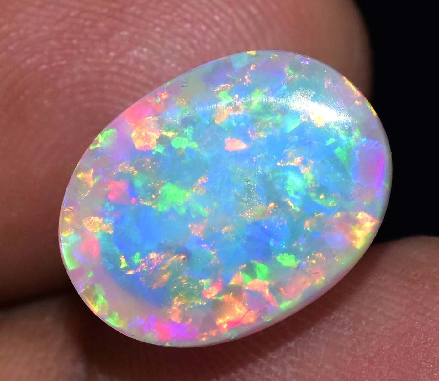 Natural Ethiopian Fire Opal 8.15 CT Certified Play Of Color 14 X 11 MM Gemstone