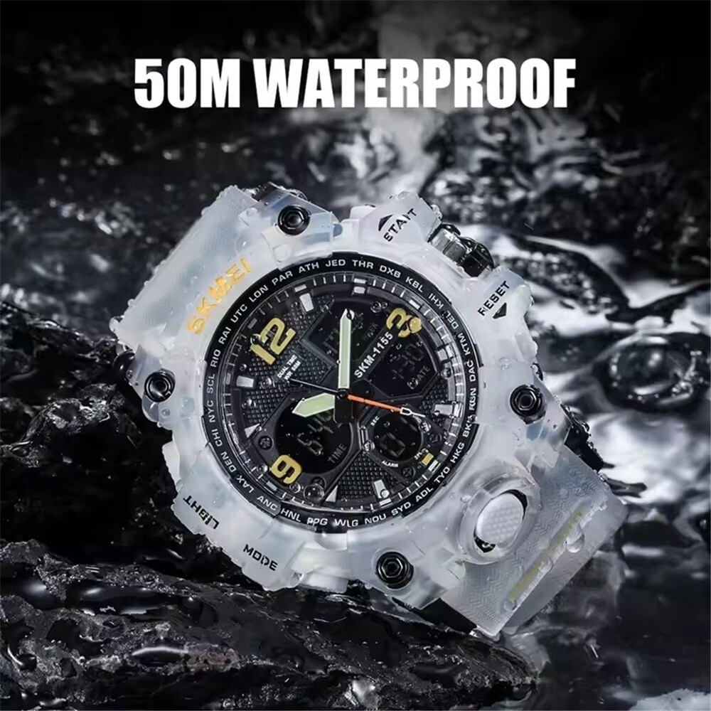 SKMEI Men Sport Watches Military Dual Time Boys Watch Digital Quartz Wristwatch