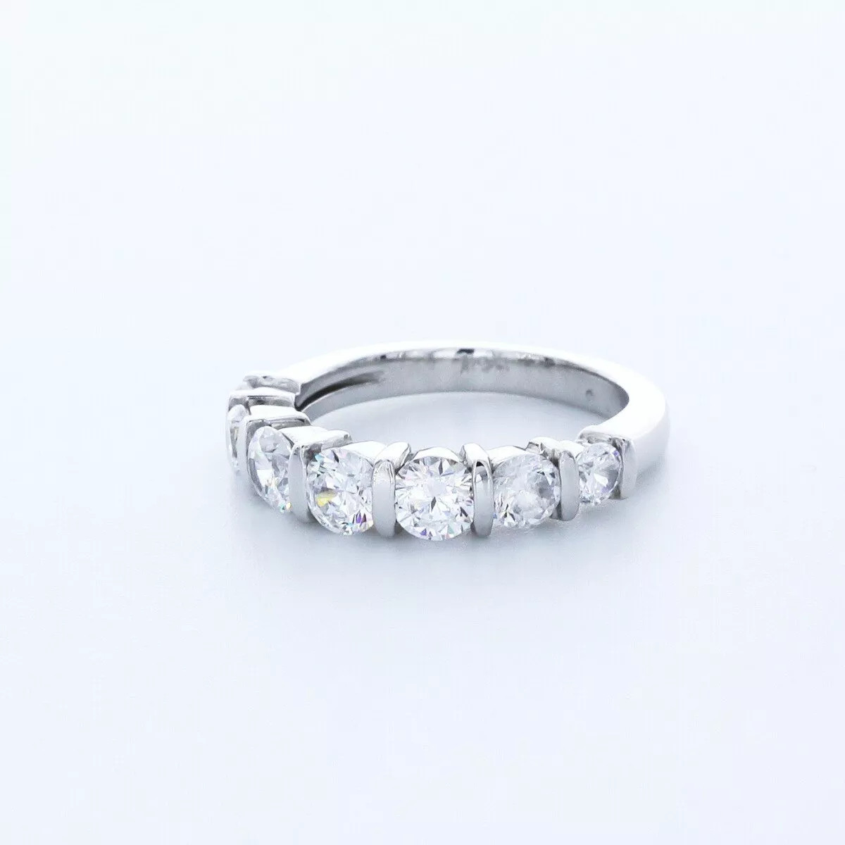 Classic Wedding Band Vintage Solid 14K Gold 1 Carat Round Natural Diamond F VS2