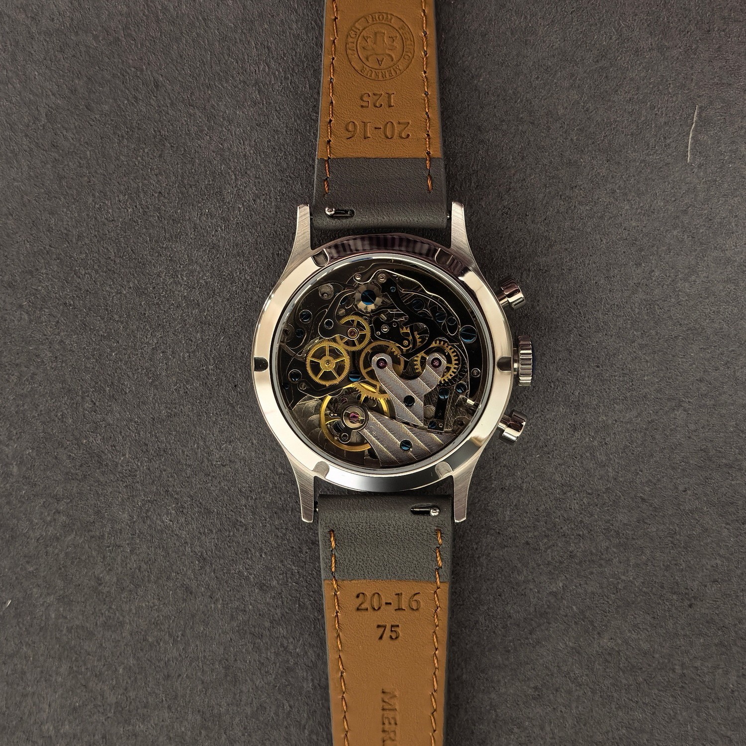 Merkur Men Chronograph Watch 38mm Manual Winding Mechanical Wristwatch TY2901