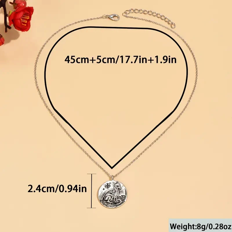 Elegant 925 Sterling Silver Charms Fashion Unique Flying Dragon Pendant Necklace