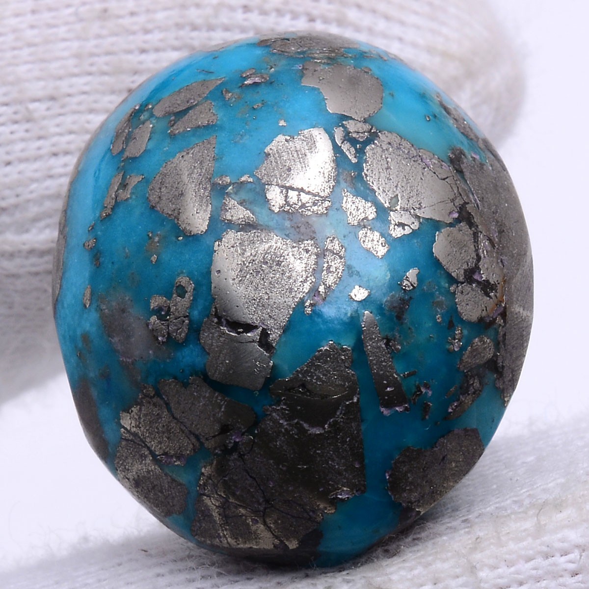 Blue Gold Magic~ 79.00 Cts Natural Persian Turquoise Hi-End Cabochon Gemstone