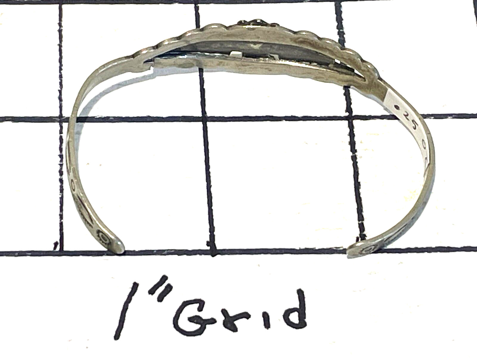 Vint. American Indian Nickle Silver bell Bangle 1940’s-50’s ~ Broken