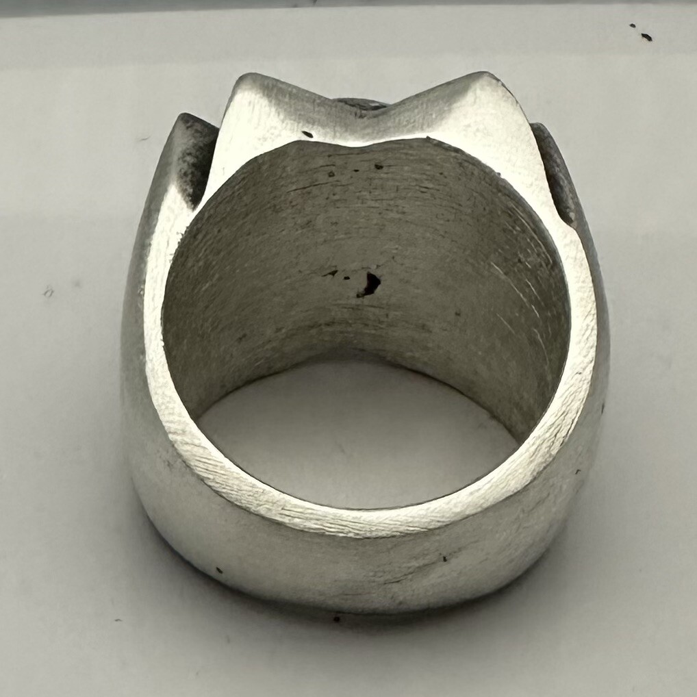 MJG STERLING SILVER.MALTESE CROSS SKULL RING. 21MM SQ. 38 GR. WARHAMMER Sz. 10