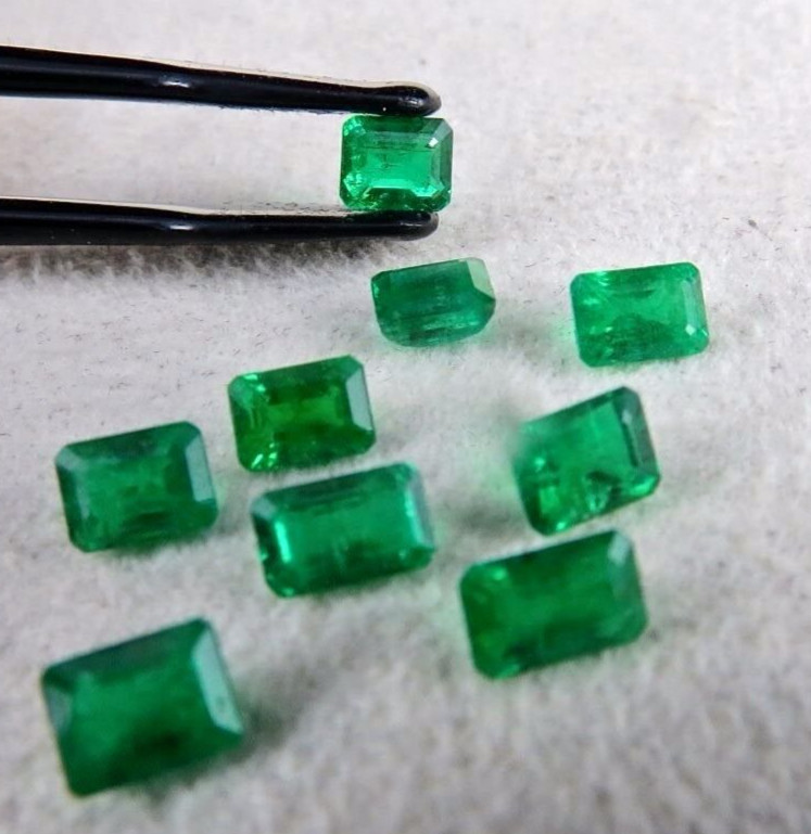 Certified Natural Emerald Octagon 9 Pc 5.59 Ct Loose Gem Ring Bracelet