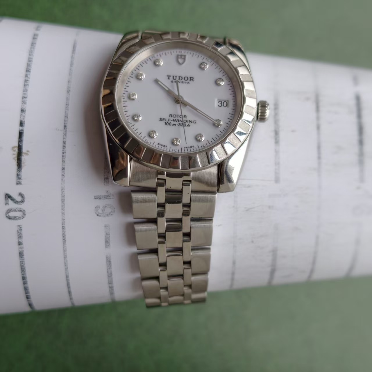 Tudor White 10-Diam Dial Classic M21010-0015 Men’s Watch Automatic 36.6mm Date