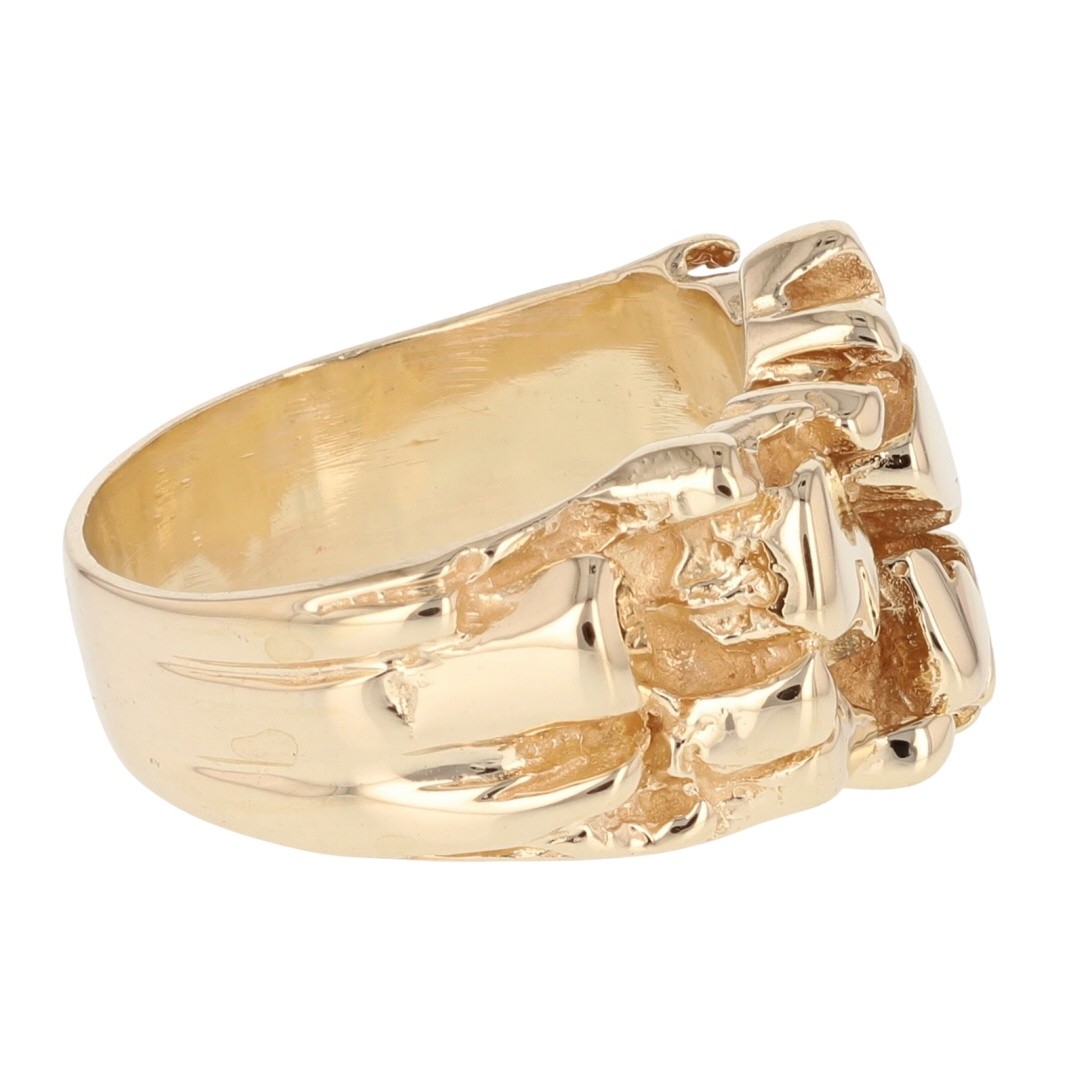 13.7mm Nugget Style Band Ring 14k Yellow Gold 10.12 Grams Size 7