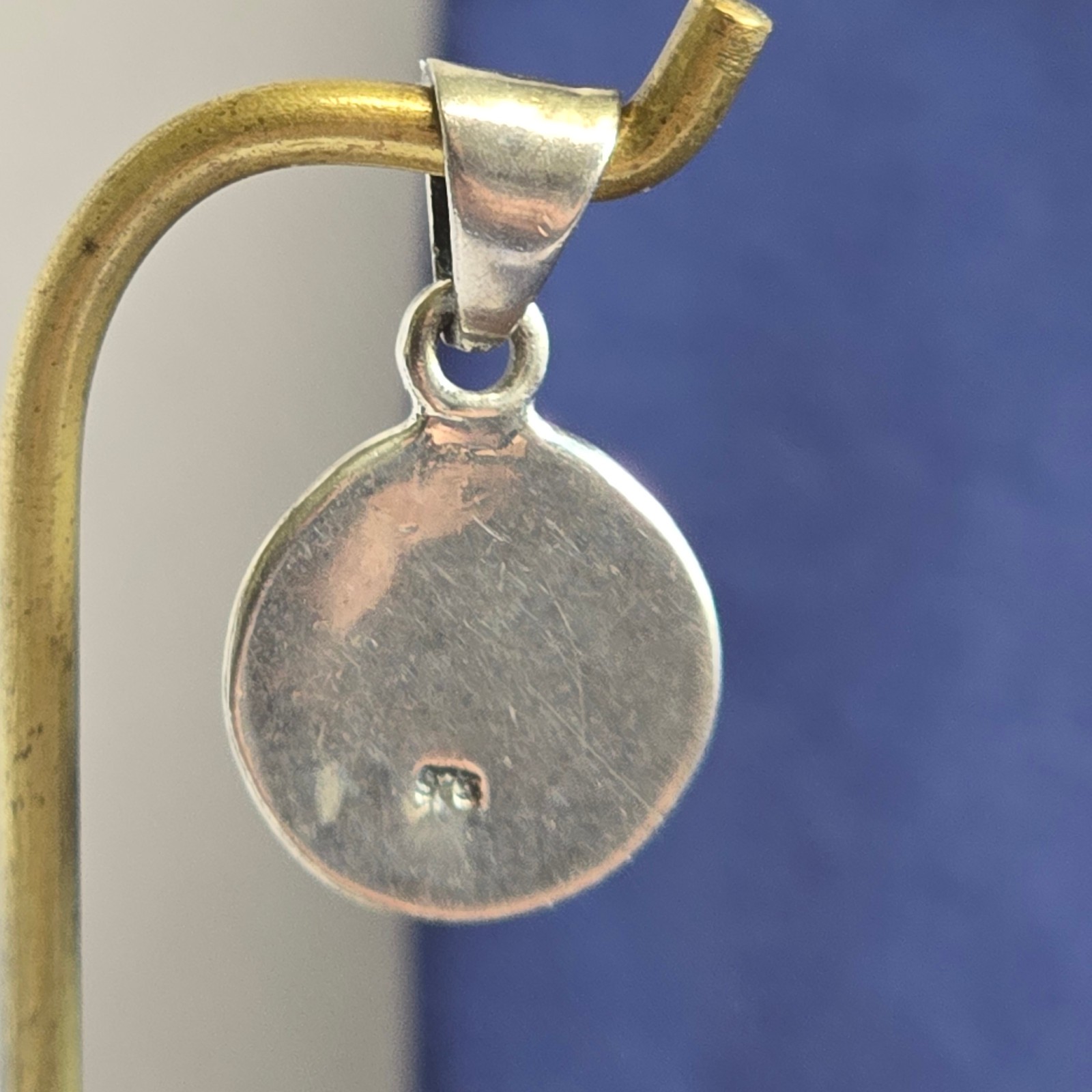 Sterling Silver Pendant 4.39g Fine Jewelry Dark Pink Stone Charm *READ*