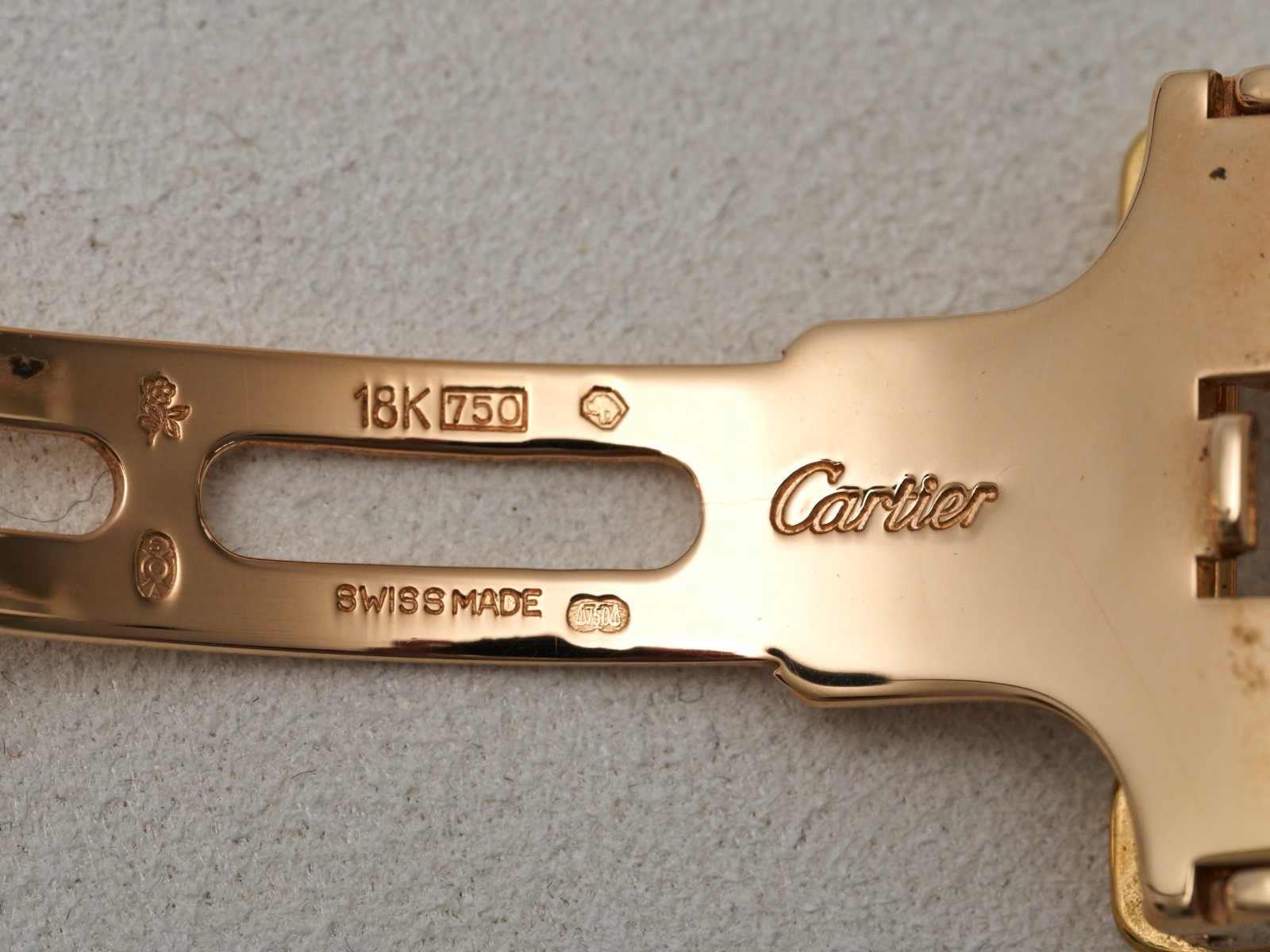 Cartier 18K Yellow Gold 18mm Deployment Buckle Clasp Fold Over Genuine 15.3grams