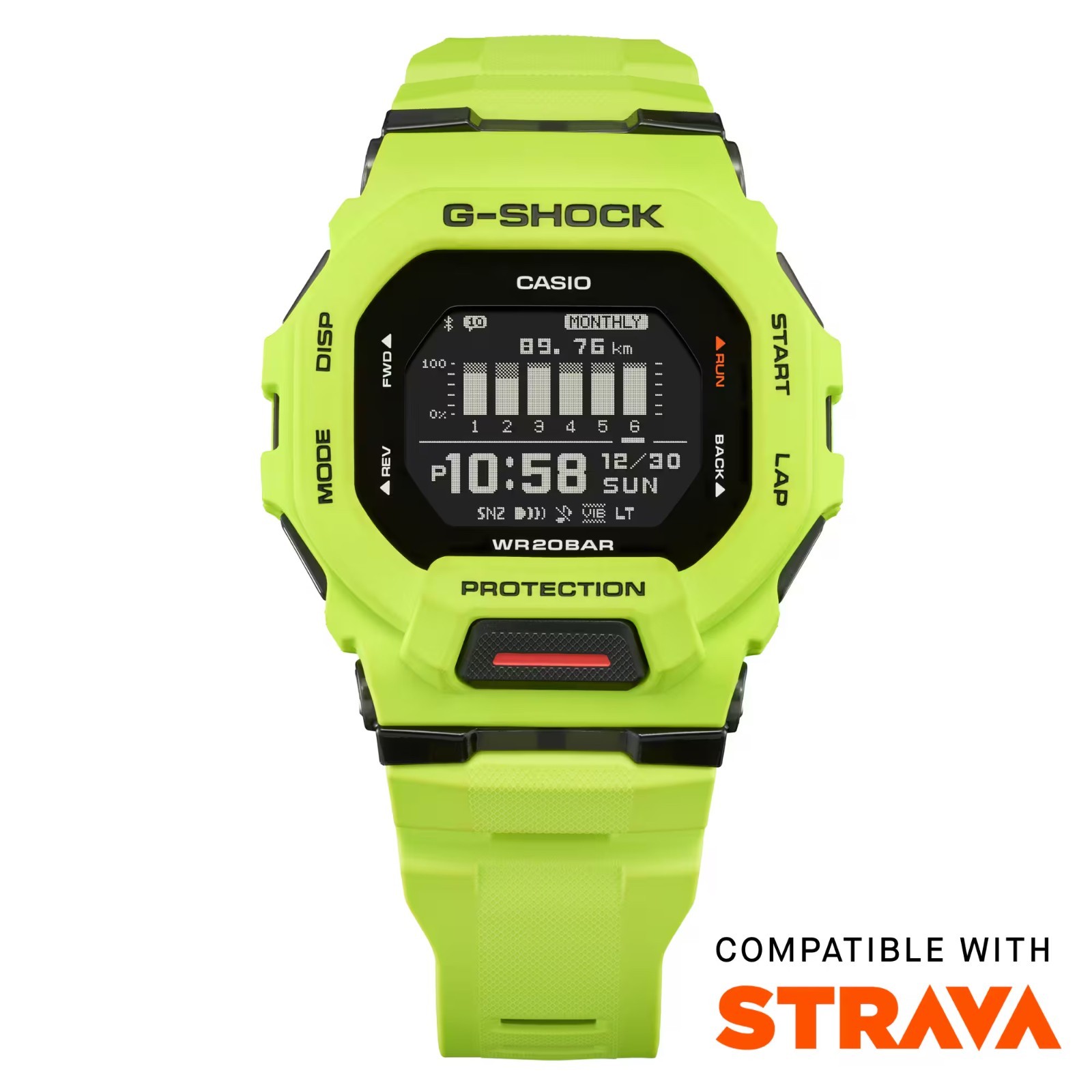 Casio G-Shock MOVE Power Trainer Step Counter Yellow Digital Mens Watch GBD200-9