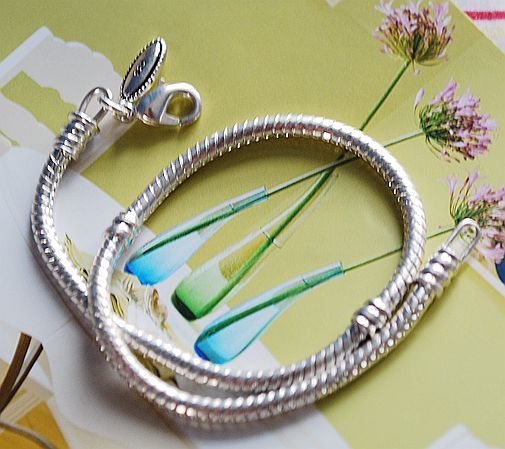 6.5 INCH SILVER BRACELET LOBSTER CLASP SNAP CLOSURE FOR EUROPEAN BEAD/CHARM L6.5