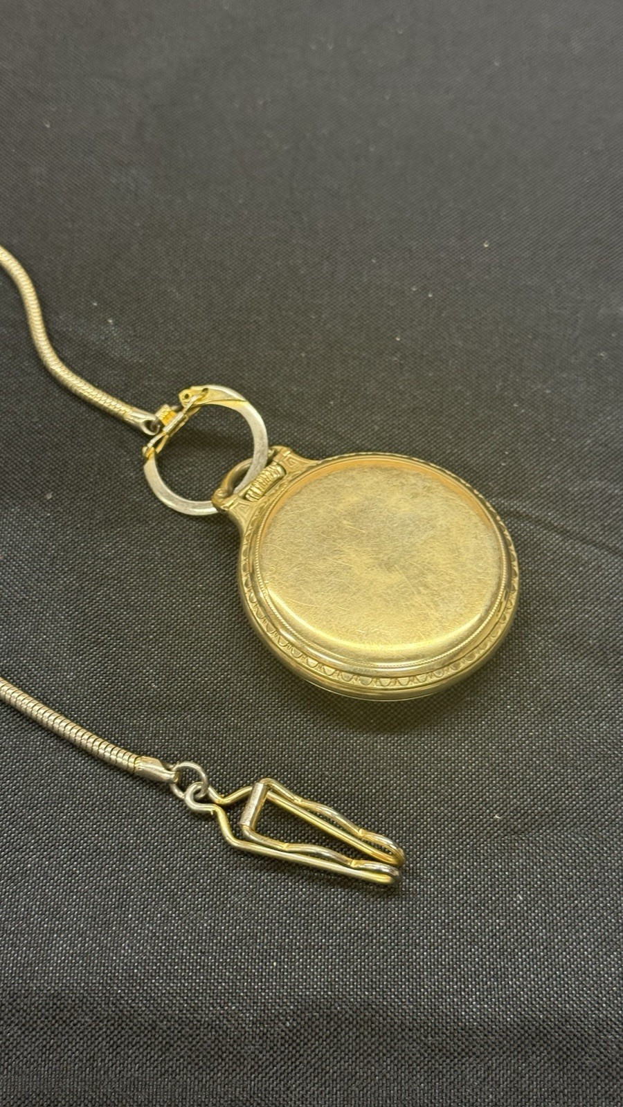 Hamilton Railway Special Open Face Manual Pocket Watch White Dial Chain