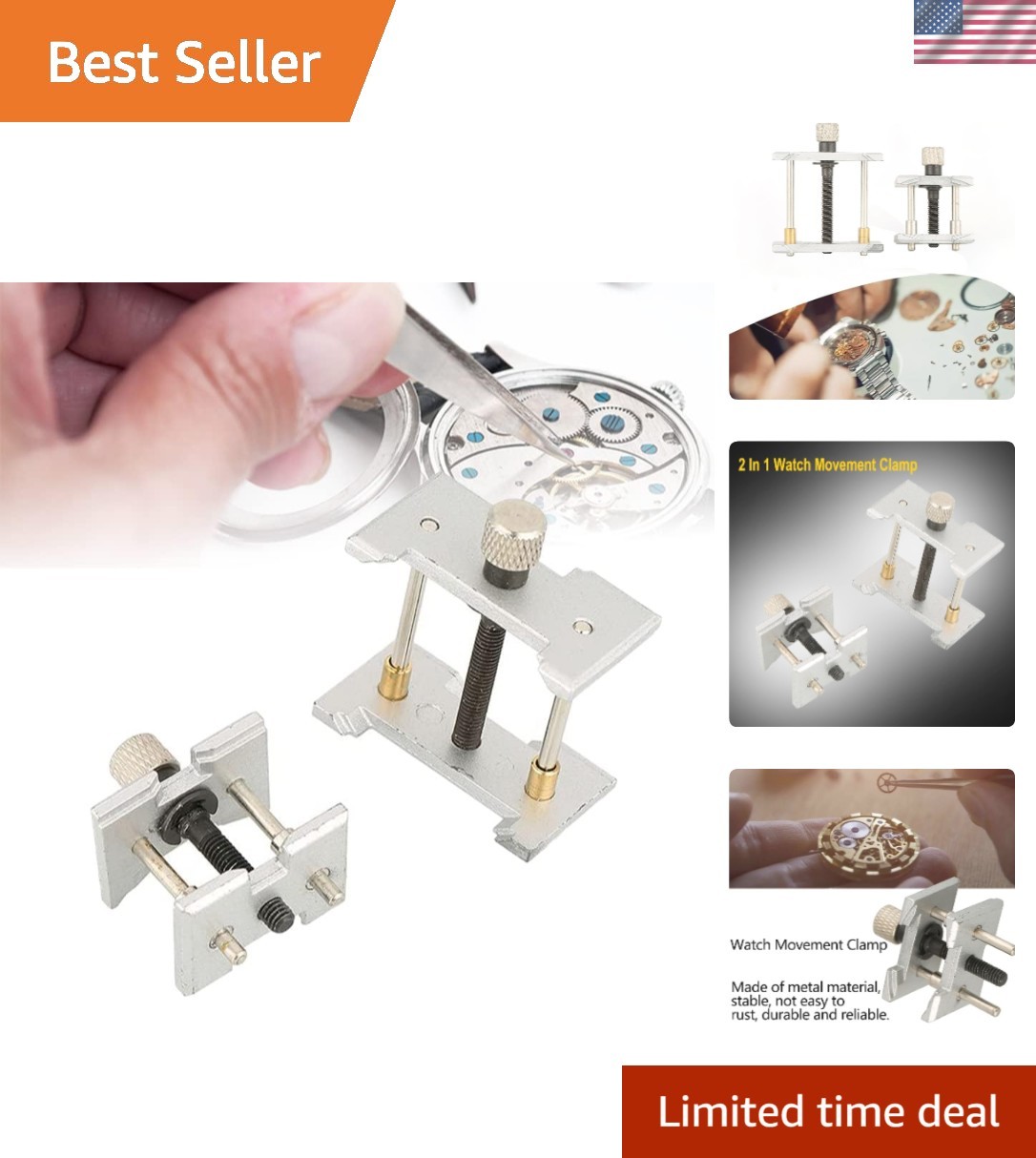 Easy-to-Use Metal Watch Movement Holder – Perfect for Hobbyists & Professionals
