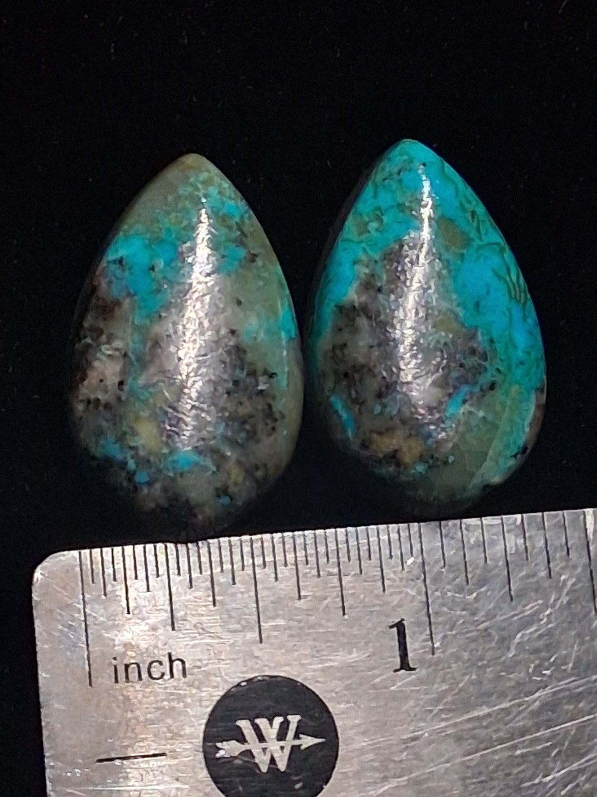 Beautiful Kingman Turquoise Cabochon Pair 40 Carats (Perfect For Earrings)